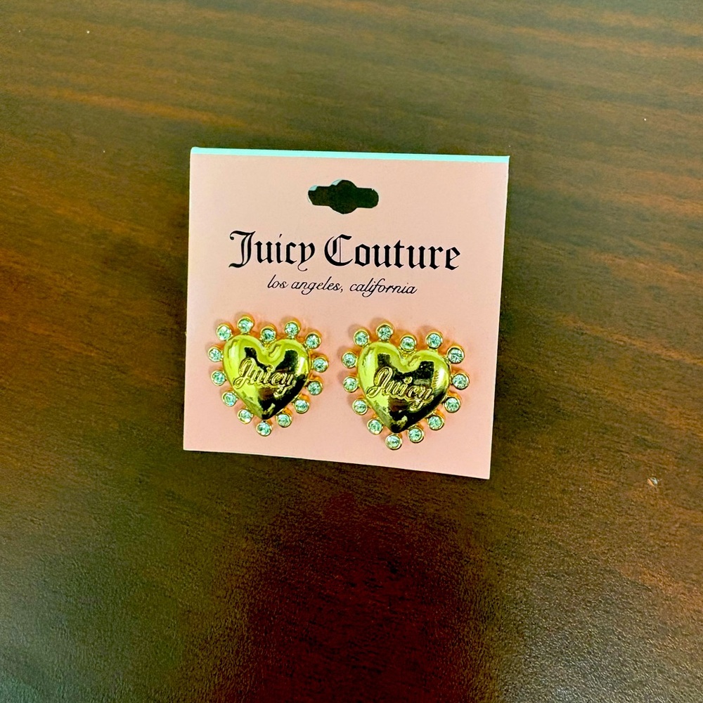 NEW Juicy Couture gold heart earrings
